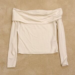 Abercrombie & Fitch Cream Off-Shoulder Blouse